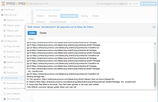 Actualizar Proxmox Mail Gateway